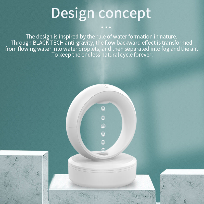 Siweiyi GravityDrop™ Anti-Gravity Aroma Diffuser & Ultrasonic Humidifier – LED Night Light, 680ml